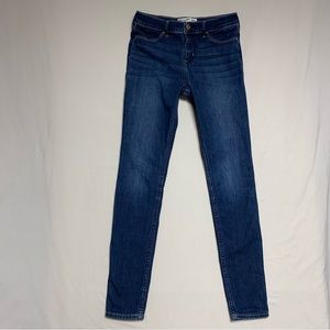 🆕 Abercrombie Jeans Girls 15/16 Slim Jegging Blue Denim Dark Wash Skinny Preppy